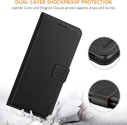 Handyhülle Samsung Galaxy A32 5G Premium Leder Schwarz