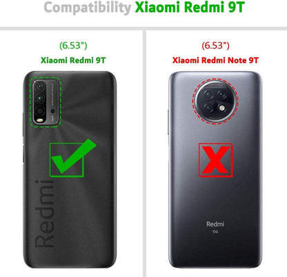 Xiaomi Redmi 9T Handyhülle - Premium Leder Flipcase Schwarz