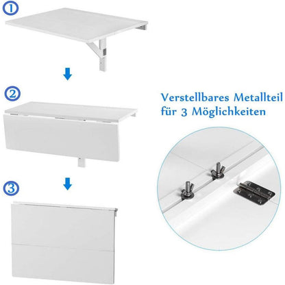 Klappbarer Wandtisch – Platzsparender Esstisch & Schreibtisch Weiß