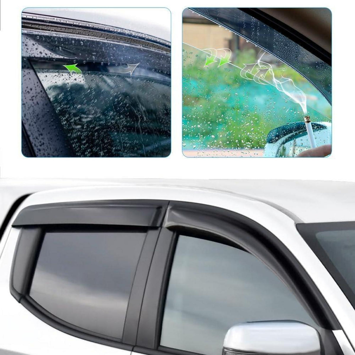 Windabweiser Regenabweiser Mitsubishi L200 Triton & Fiat Fullback Doppelkabine