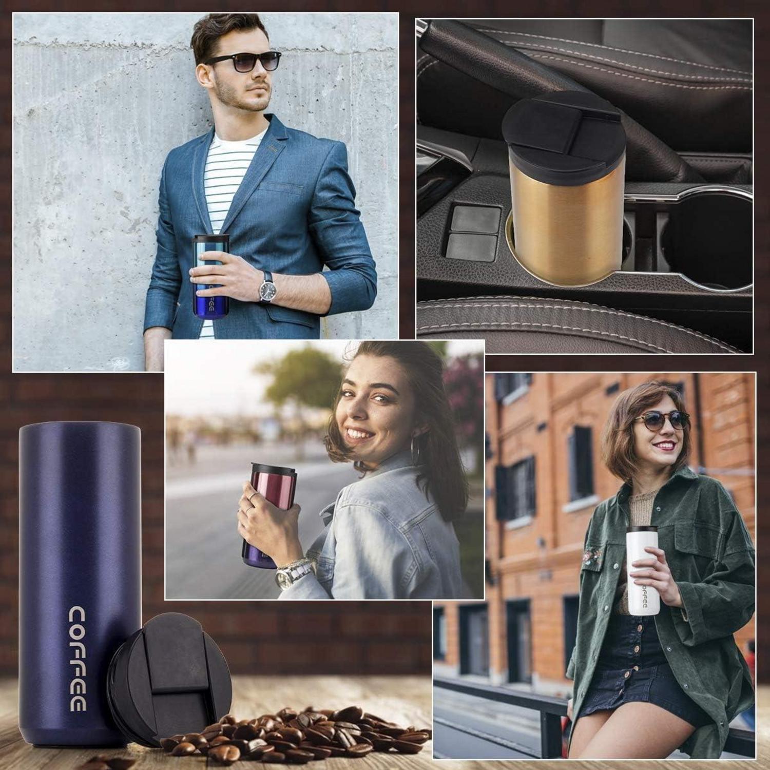 Thermobecher Edelstahl Isolierbecher Kaffee-to-go 500ml