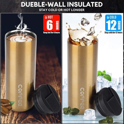 Thermobecher Isolierbecher 350ml/500ml Edelstahl Deckel Kaffee Tee