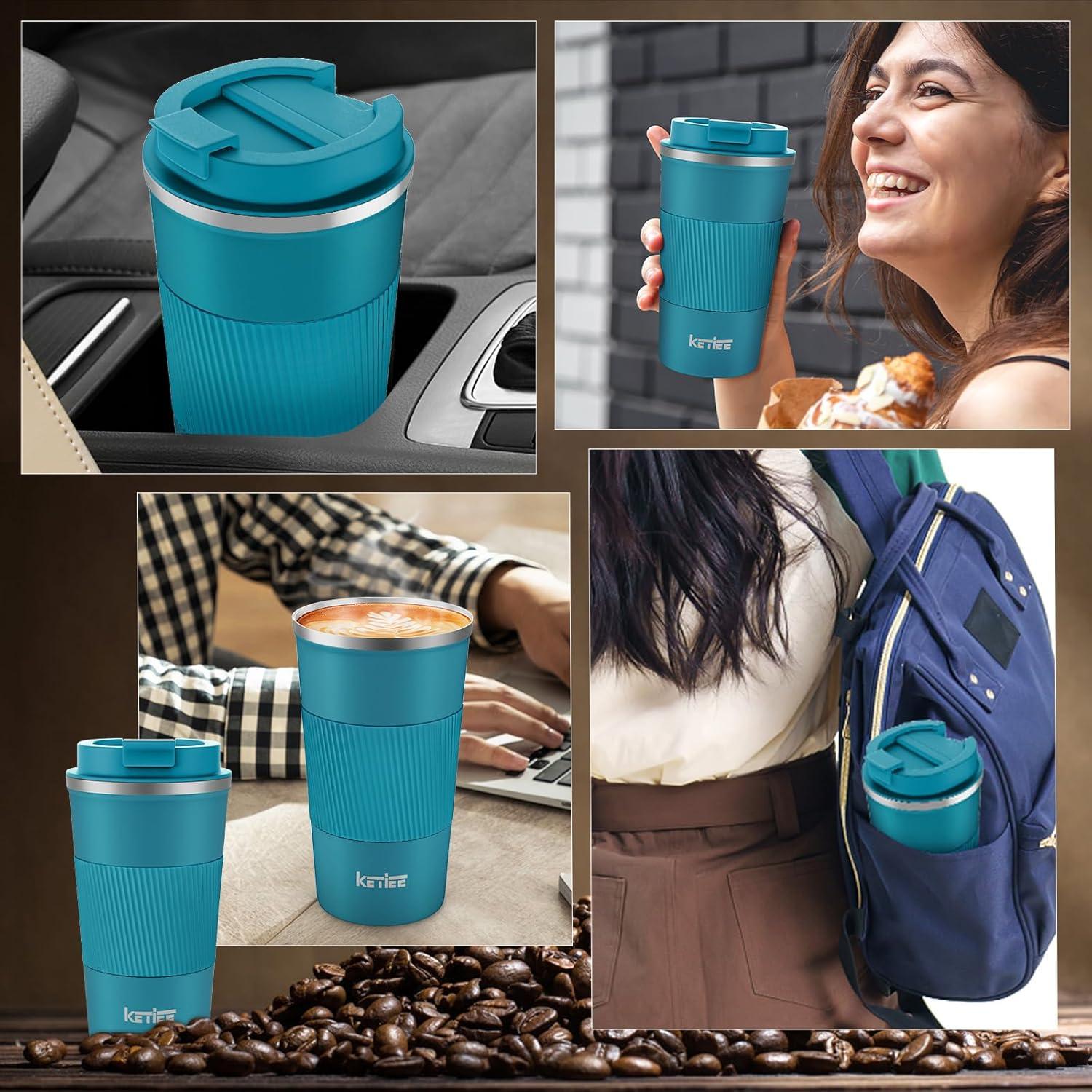 KETIEE 510ml Thermobecher Kaffee-to-go Blau auslaufsicher