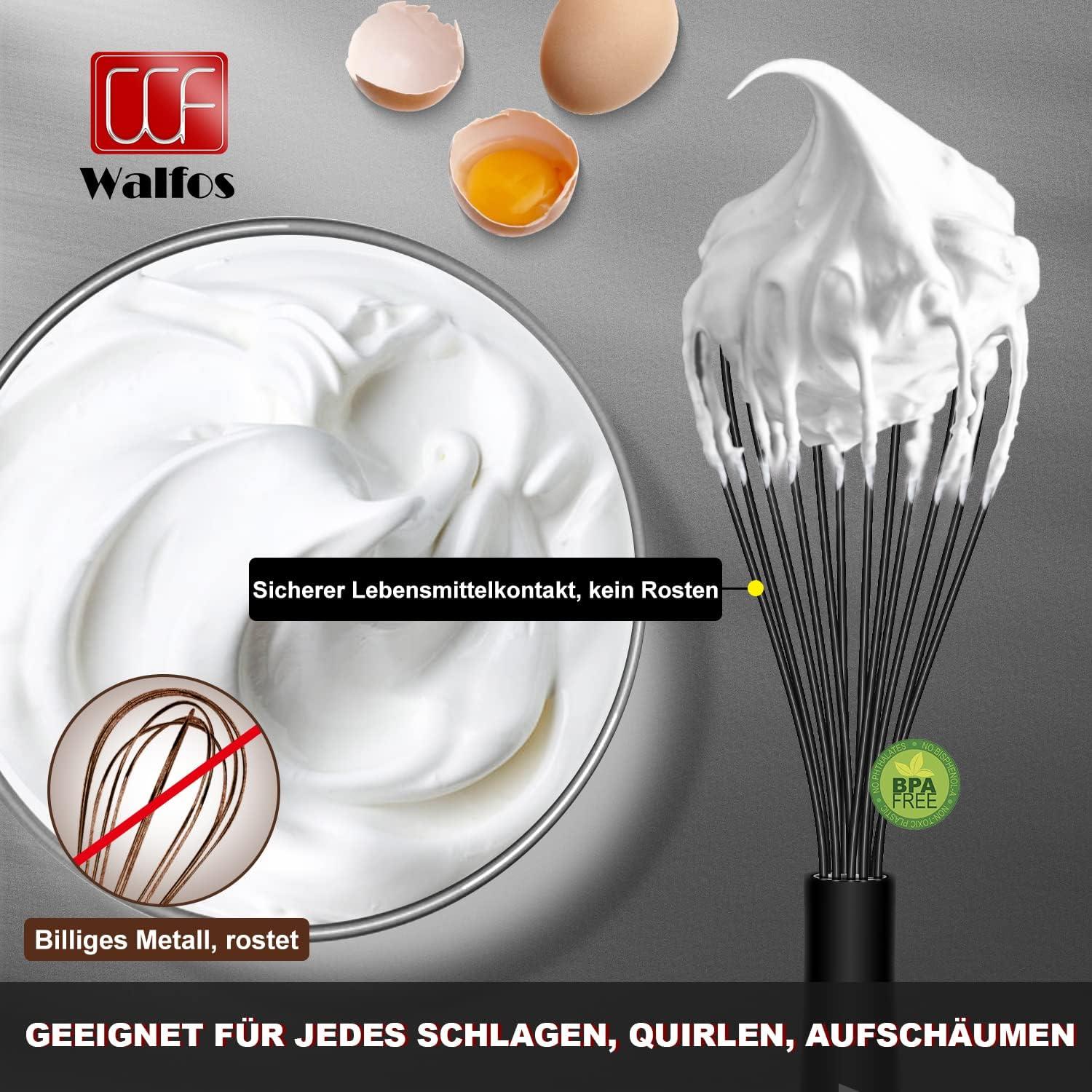 Schneebesen 26.6cm Schwarz Silikon Edelstahl Rührbesen