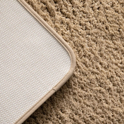 Flauschige Badematte rutschfest 50x80 cm Beige
