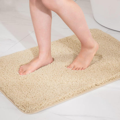 Flauschige Badematte rutschfest 50x80 cm Beige