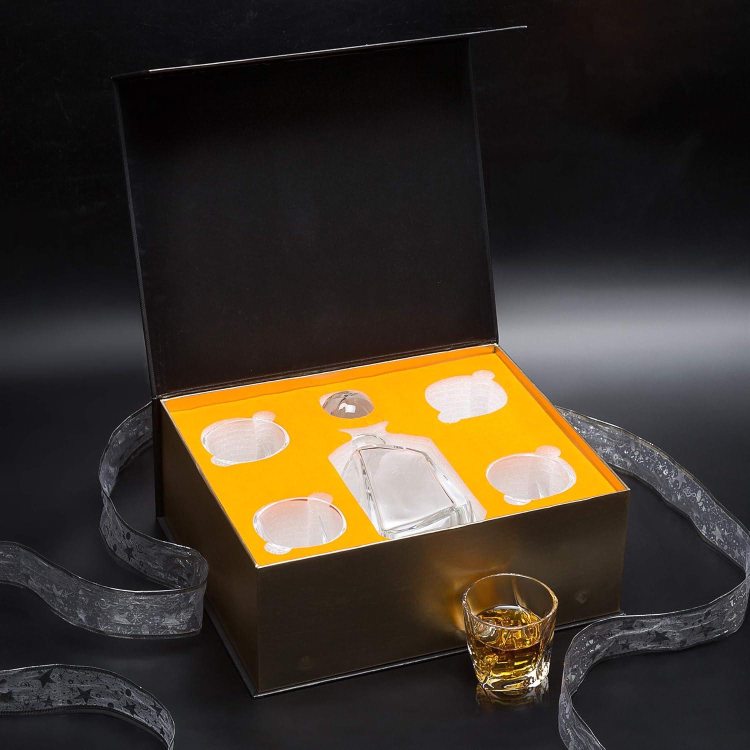 Whisky Gläsern Karaffe Set 650ml Dekanter 4x 210ml Bleifrei Kristallgläser