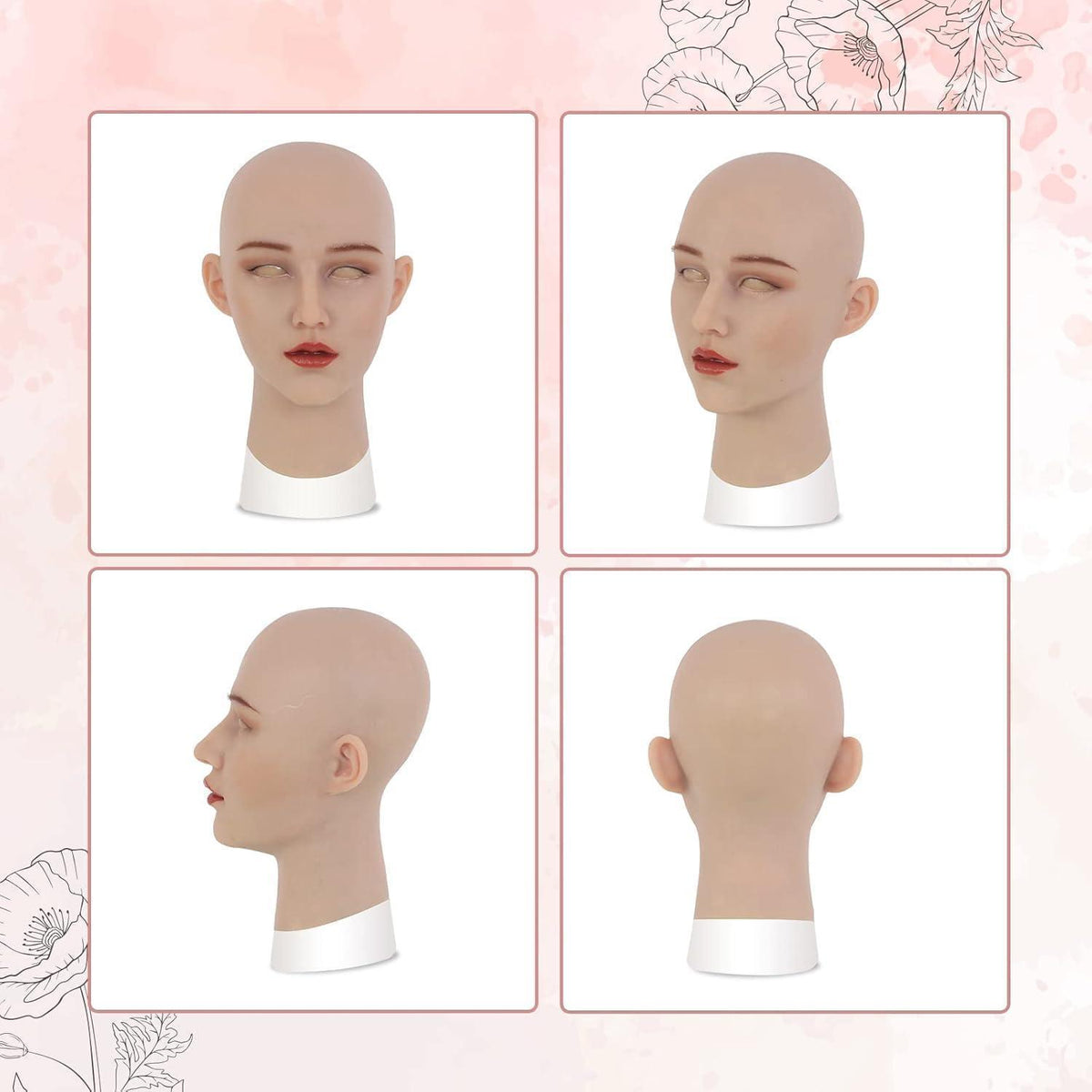 Silikonmaske Damen Kopf für Cosplay & Halloween