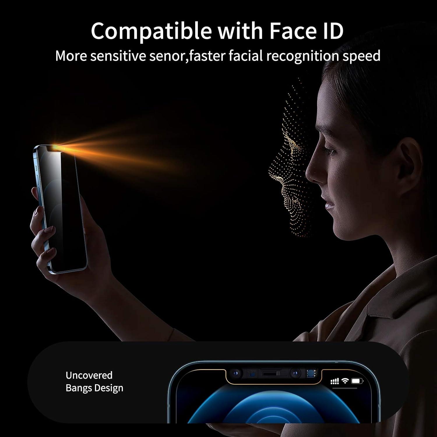 Panzer Sichtschutz Glas iPhone 12/12 Pro [2 Stück] 6,1 Zoll