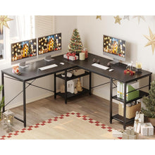 L-förmiger Schreibtisch mit Regalen 240CM Industrieller