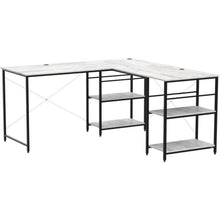 L-förmiger Schreibtisch mit Regalen 240CM Industrieller