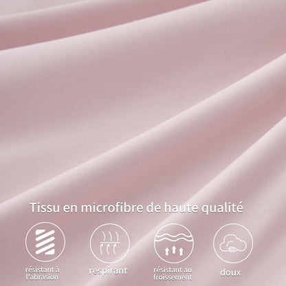 2er Set Rosa Kissenbezug 50x70 Mikrofaser Hotelverschluss