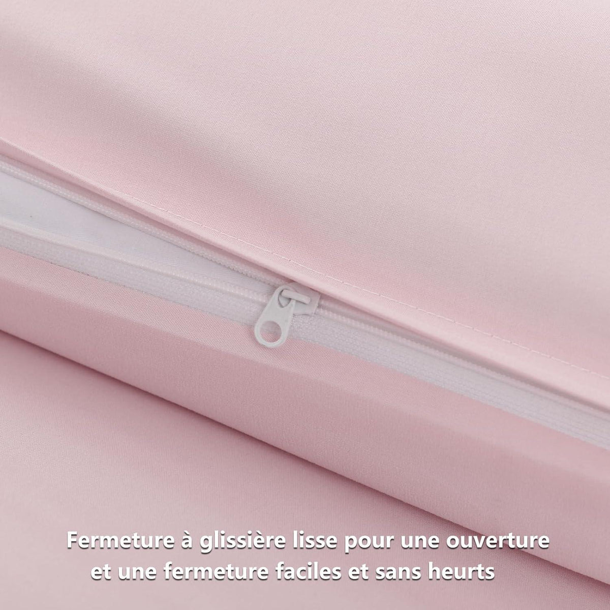 Kissenbezug 65x65 rosa 2er Set Mikrofaser Reißverschluss