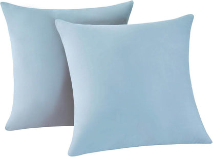 Kissenbezug 65x65 Blau Mikrofaser 2er Set mit Reißverschluss