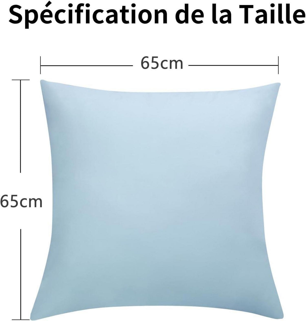 Kissenbezug 65x65 2er Set Hellblau Mikrofaser Reißverschluss