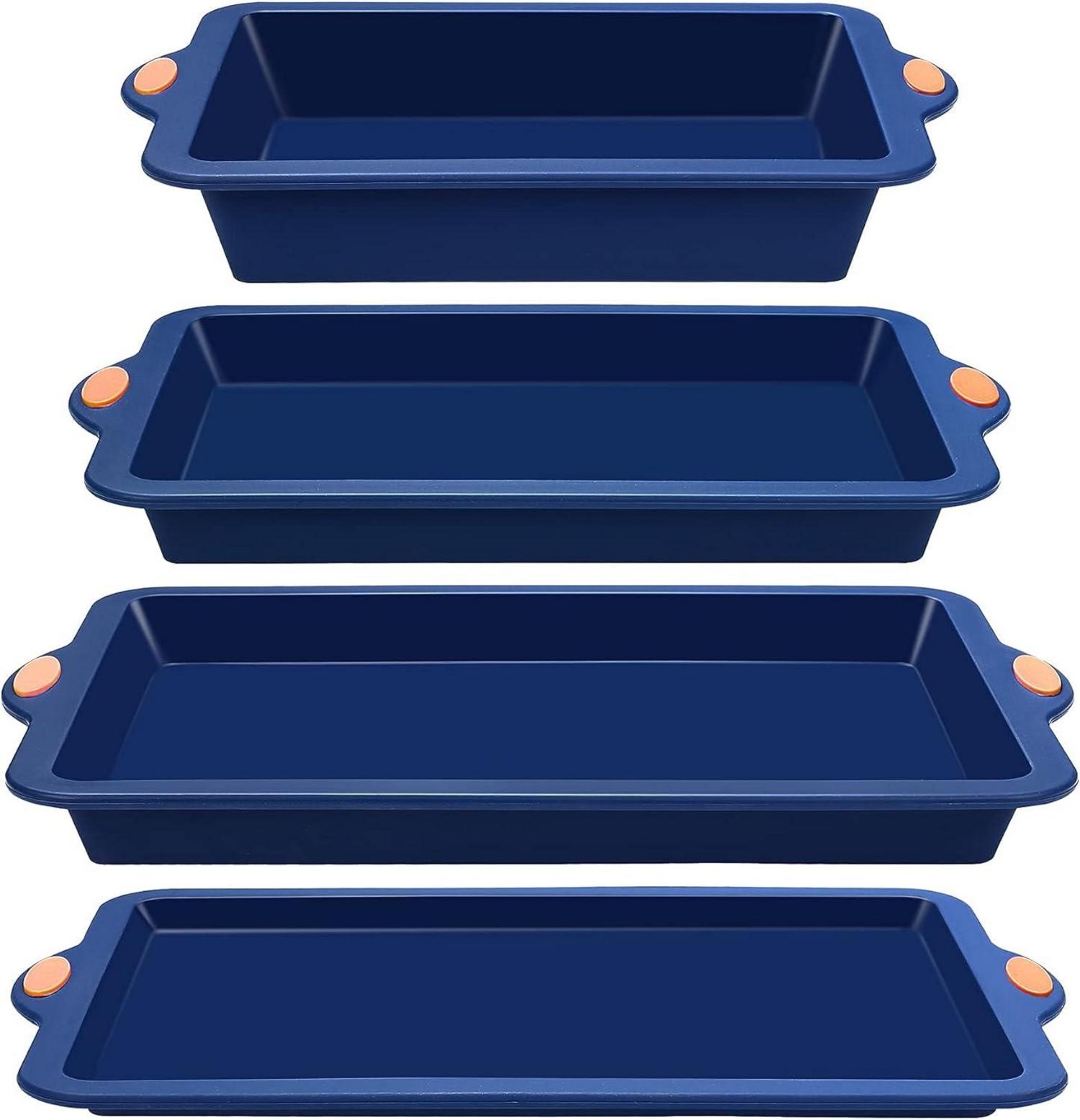 Silicone Baking Pans Set 4 Piece Nonstick Bakeware Baking Sheets Cake