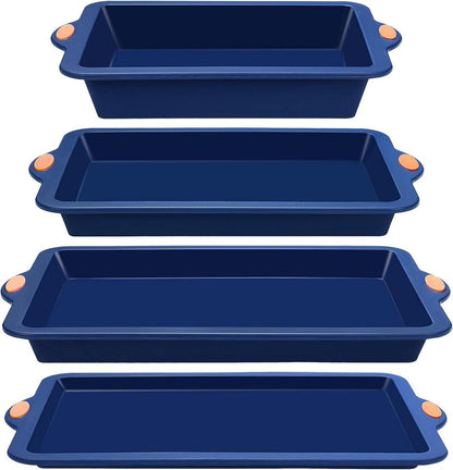 Silicone Baking Pans Set 4 Piece Nonstick Bakeware Baking Sheets Cake