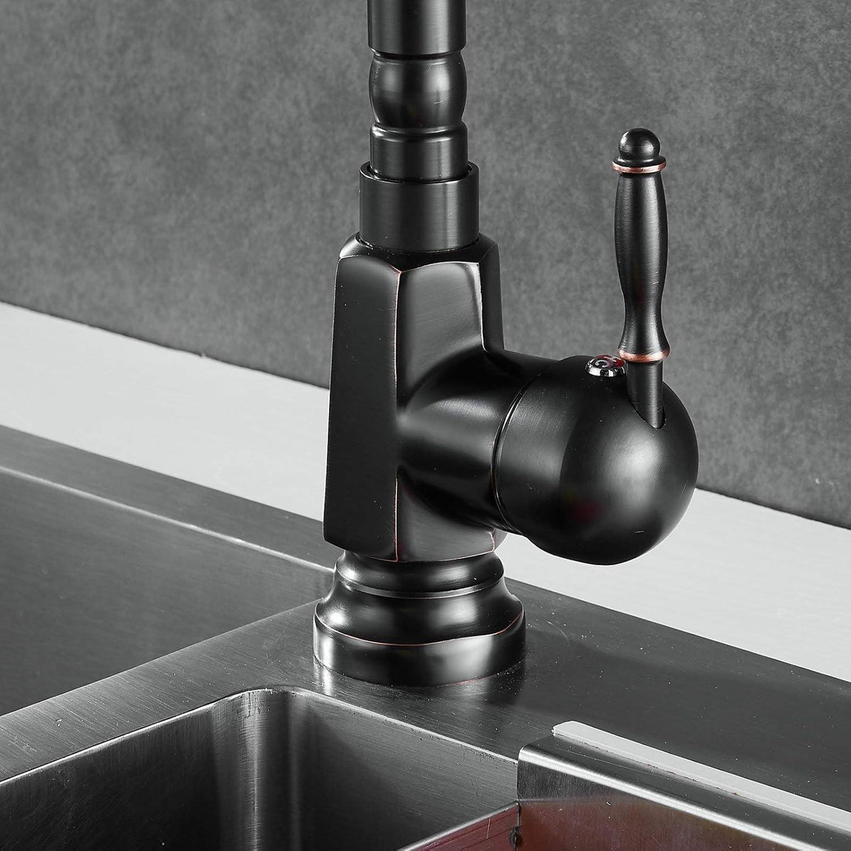 Ölgeriebene Küchenarmatur Bronze, Einhebel-Wasserhahn