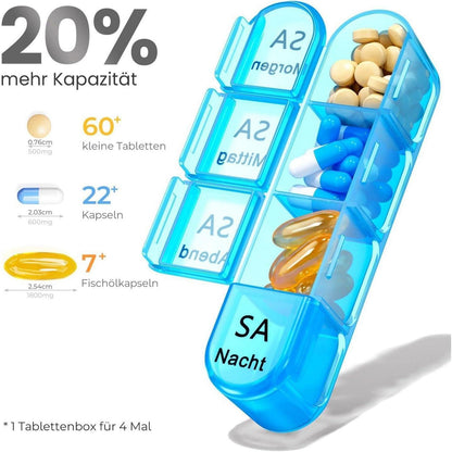 Tablettenbox 7 Tage Pillendose Große Fächer Medikamentenbox
