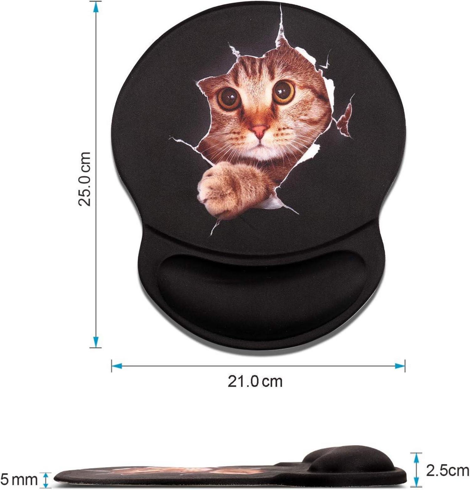 Ergonomisches Mauspad mit Gelkissen Katze
