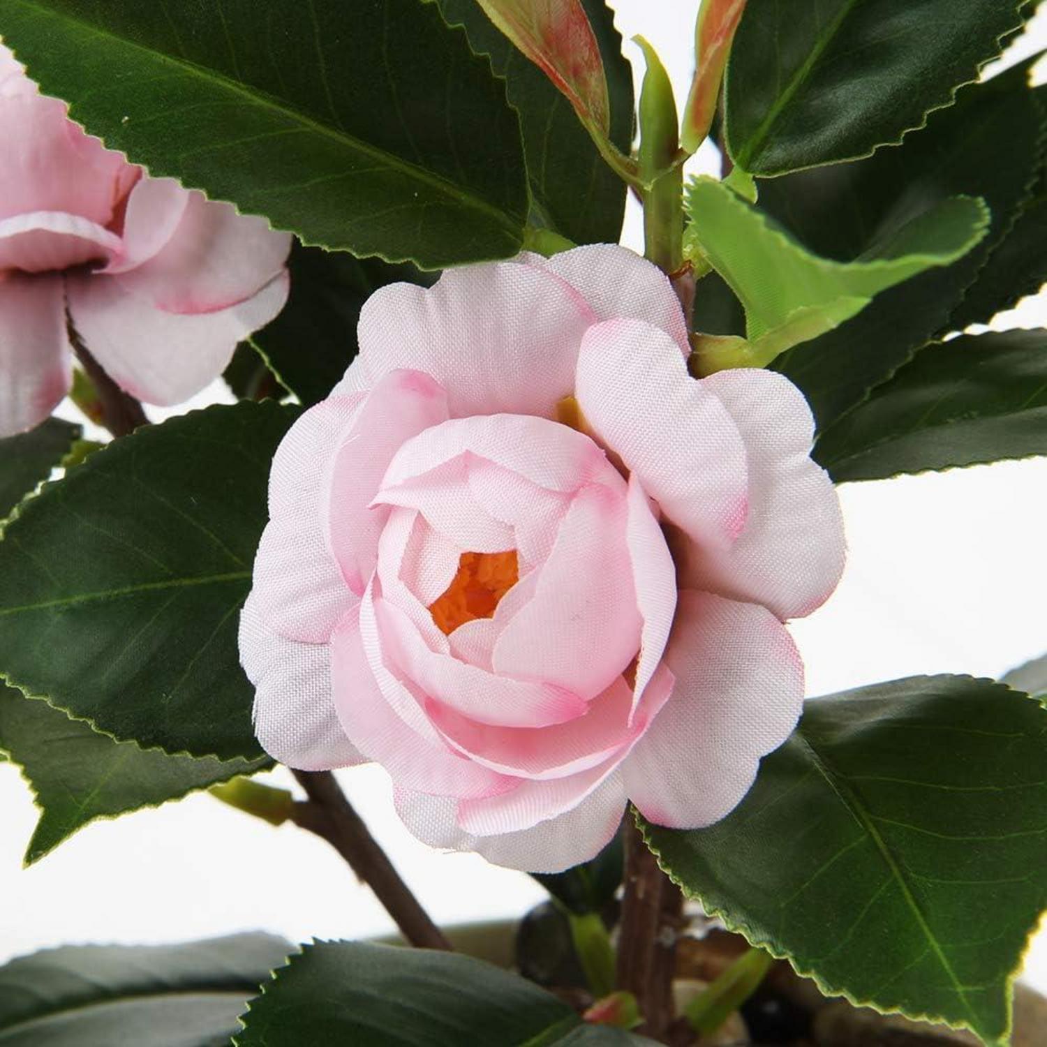 Künstliche Zimmerpflanze Kamelie Kunstblumen Deko Seidenblumen