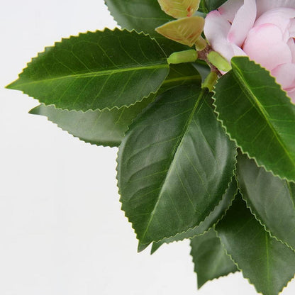 Künstliche Kamelie Kunstblume Rosa 28cm hoch Deko Blume im Kunststofftopf