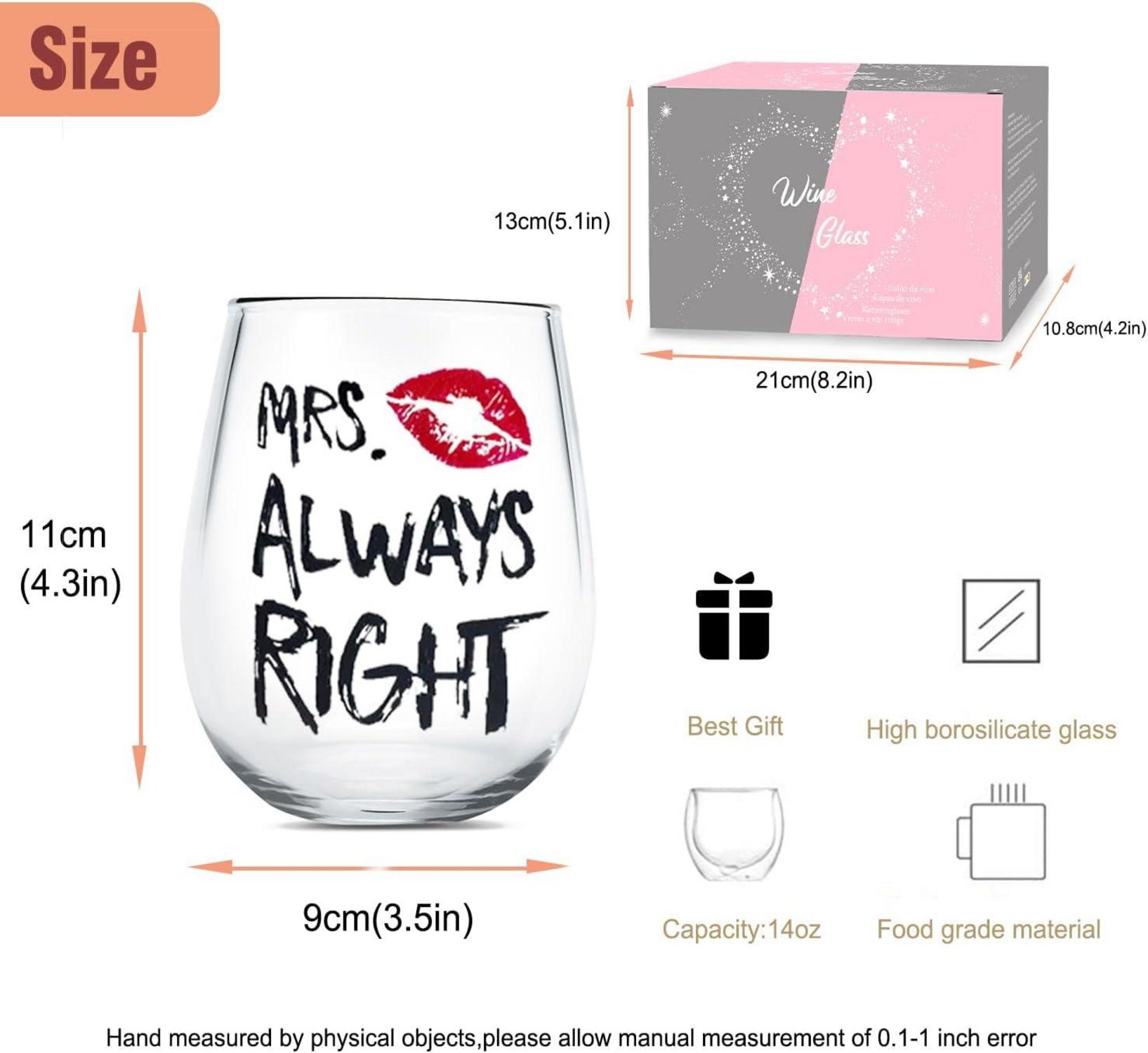 Weingläser Set für Paare Mr Right und Mrs Always Right Personalisiert