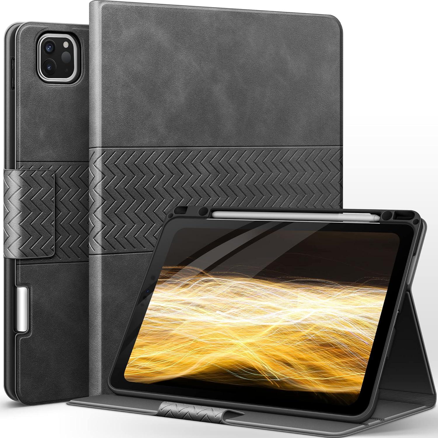 iPad Pro 12.9 Zoll Hülle 2022/2021/2020/2018 Stifthalter Grau