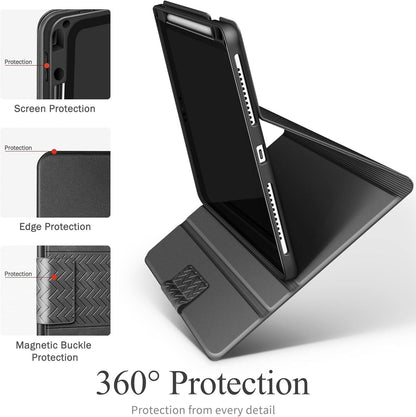 AUAUA iPad Pro 12.9 Zoll 2022/2021/2020/2018 Hülle Grau Stifthalter Auto Schlaf PU Leder