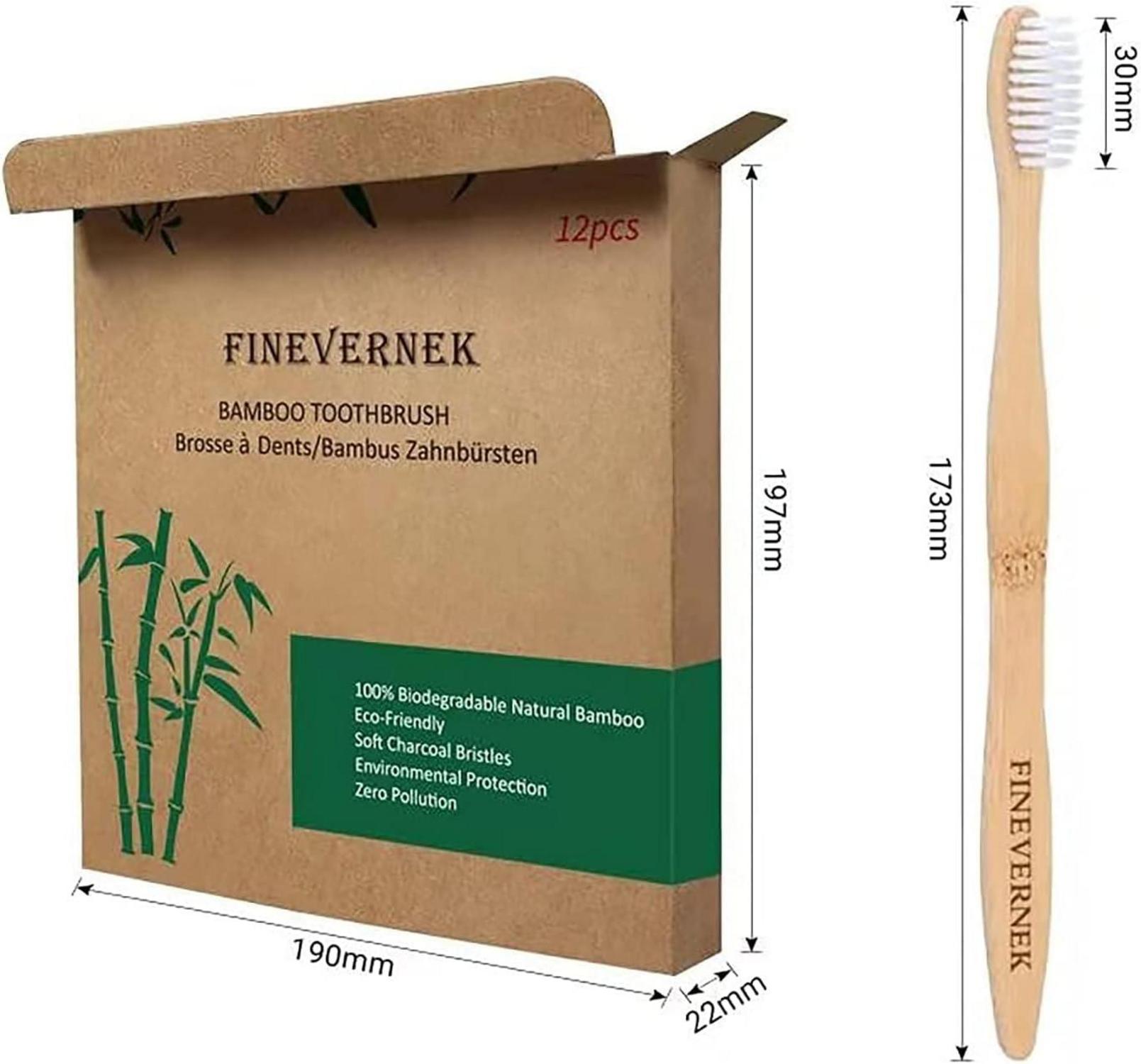 12er Pack Bambus Zahnbürsten Set - Nachhaltige