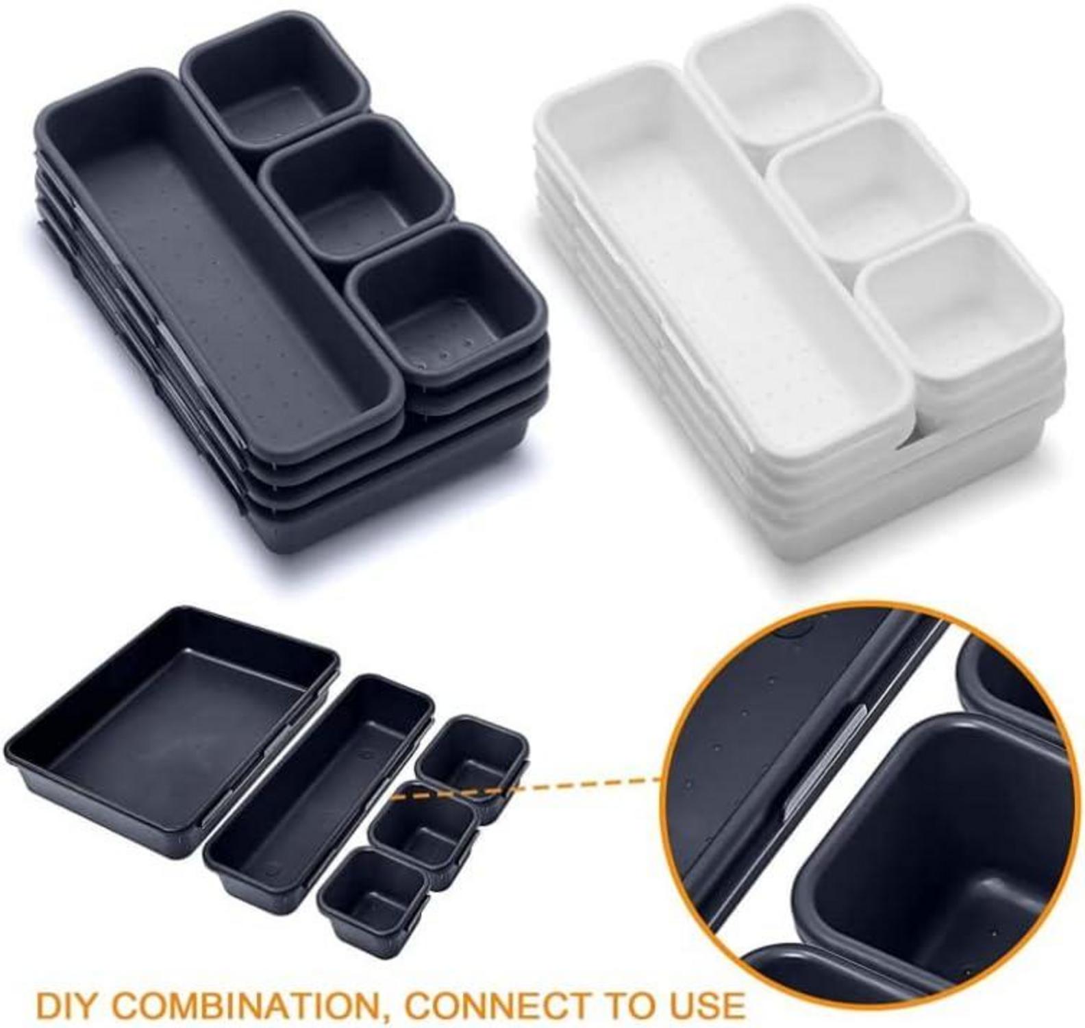 8-teiliges Schubladen Organizer Set für Schreibtisch und Bad