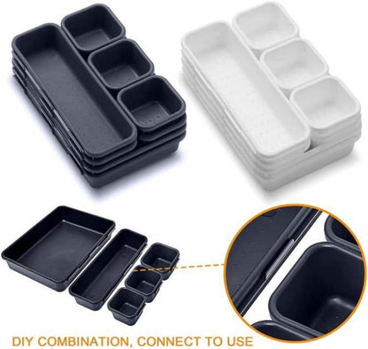 8-teiliges Schubladen Organizer Set für Schreibtisch und Bad