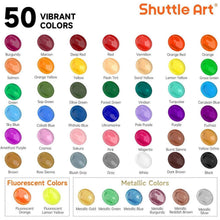 Shuttle Art Acrylfarben Set 50 Farben 60ml hochpigmentiert