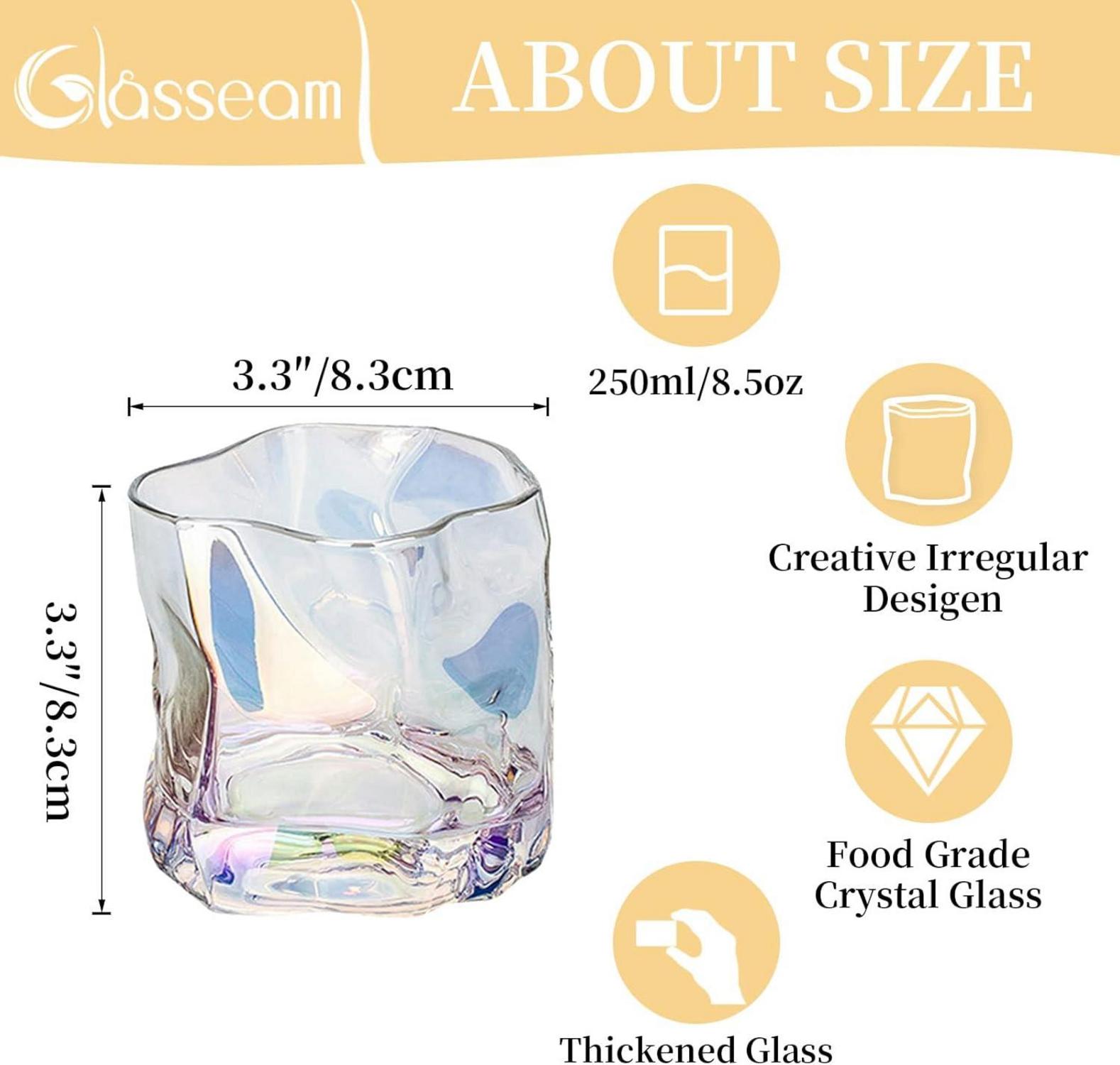 Whiskey Gläser Set 2 Stück Edel Rum Tumbler Weingläser ohne Stiel Männer Scotch