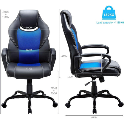 BASETBL Gaming Stuhl Ergonomisch mit Wippfunktion - Blau