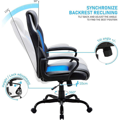 BASETBL Gaming Stuhl Ergonomisch mit Wippfunktion - Blau