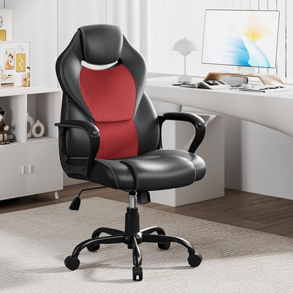 BASETBL Bürostuhl Racing Gaming Chefsessel Ergonomisch Rot
