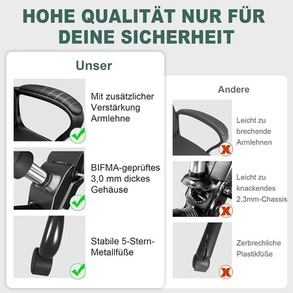 BASETBL Bürostuhl Racing Gaming Chefsessel Ergonomisch Rot