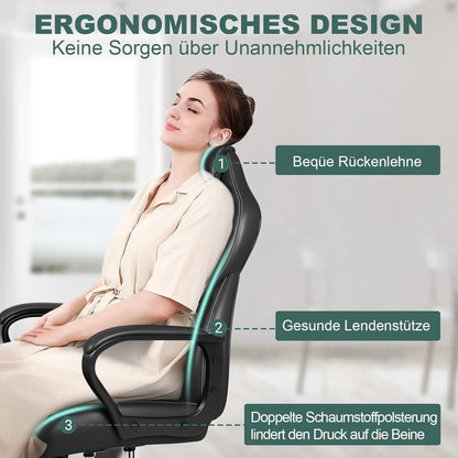 BASETBL Bürostuhl Racing Gaming Chefsessel Ergonomisch Rot