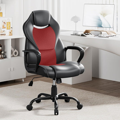 BASETBL Bürostuhl Racing Gaming Chefsessel Ergonomisch Rot