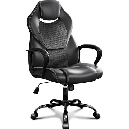 Ergonomischer Bürostuhl 150kg PU Leder schwarz Wippfunktion