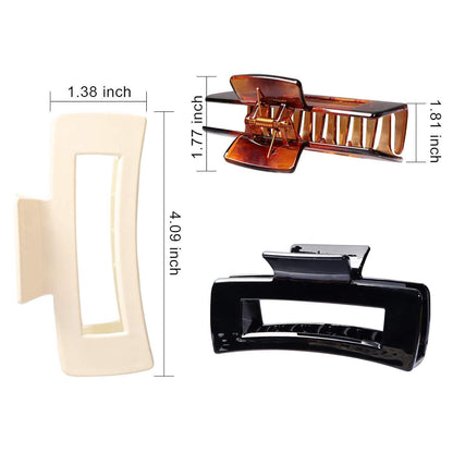Große Acryl Haarklammern Set 4 Stück Schwarz Braun