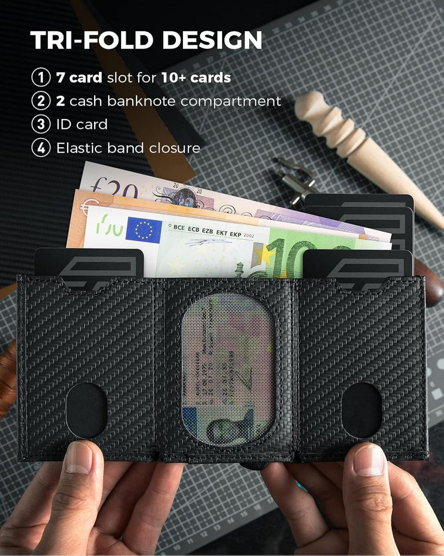 Mini Geldbörse RFID-Schutz Portmonee Herren Slim Wallet