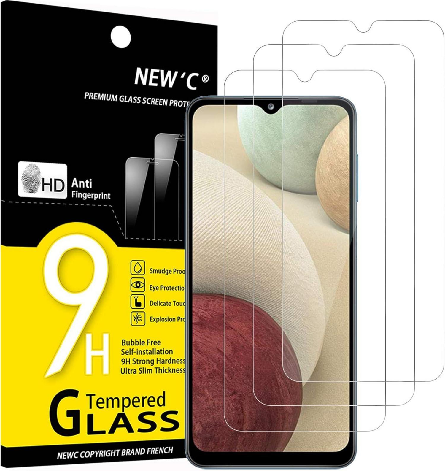 Panzer Schutz Glas Samsung Galaxy A12 3 Stück 9H Härte