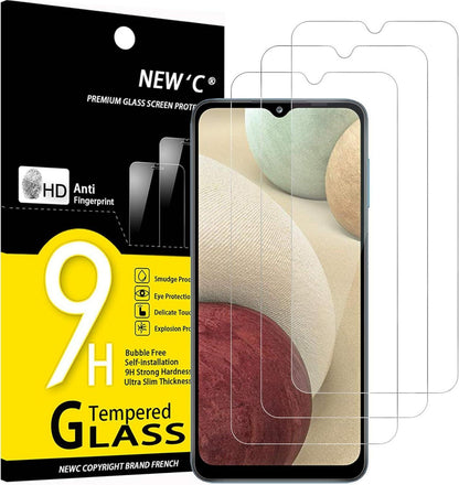 Panzer Schutz Glas Samsung Galaxy A12 3 Stück 9H Härte