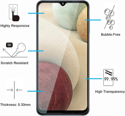 Panzer Schutz Glas für Samsung Galaxy A12 3 Stück 9H Härte