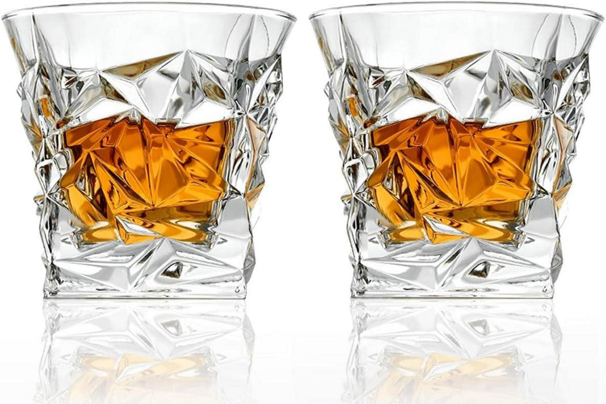 Whisky Gläser Set Ice Rock Design 2er Scotch Vintage Style 280ml