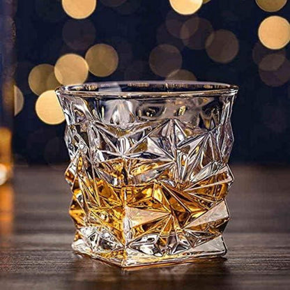 2er Set Whisky Gläser Bleifrei Kristall Ice Rock Vintage Style 280ml
