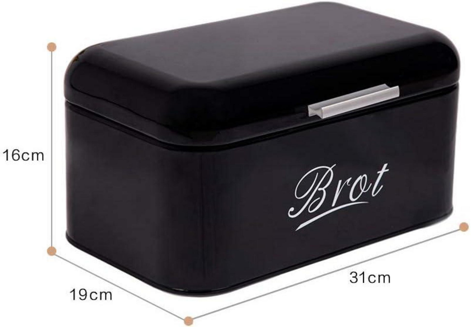 Theo&Cleo Großer Brotkasten aus Metall mit Deckel, Retro