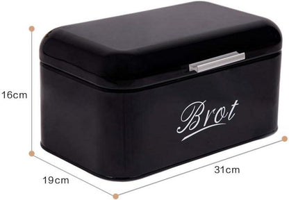 Theo&Cleo Großer Brotkasten aus Metall mit Deckel, Retro